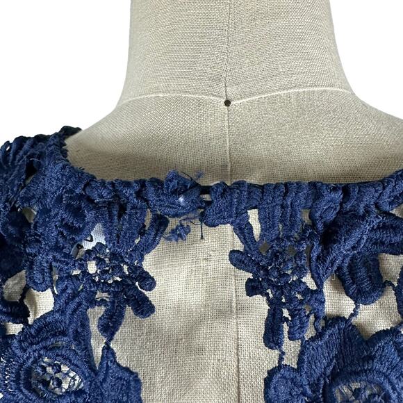 LULUS The Greatest Navy Blue Lace Floor Length Maxi Dress Women's Size Medium - Picture 4 of 8
